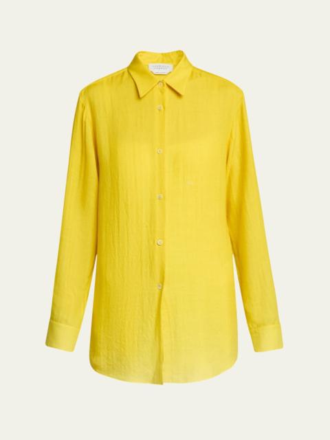 GABRIELA HEARST Reyes Ombre Button Down Cashmere Blouse