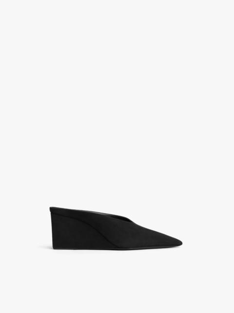 Alaïa CUBE WEDGE MULES IN SUEDE GOATSKIN