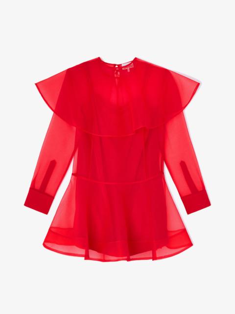 GANNI RED ORGANZA CIRCLE COLLAR DRESS