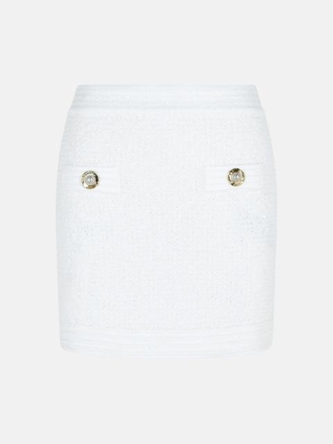 Balmain WHITE COTTON BLEND MINISKIRT