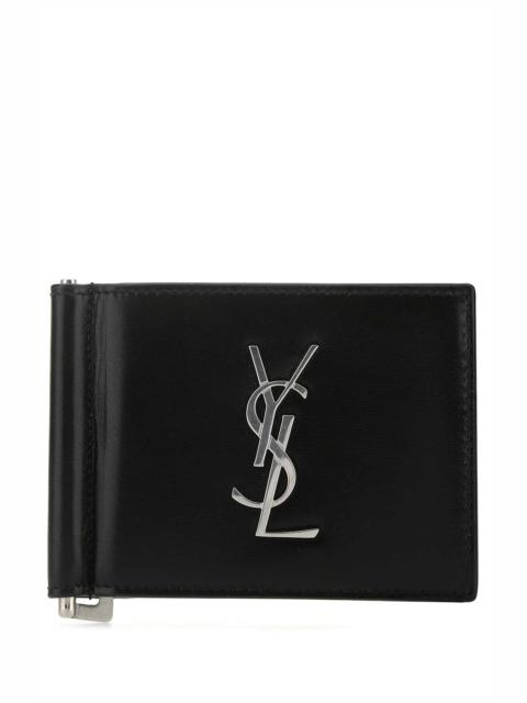 SAINT LAURENT Saint Laurent Men Black Leather Card Holder