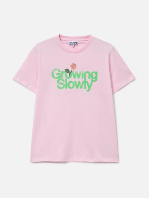 GANNI BASIC COTTON JERSEY GROWING SLOWLY