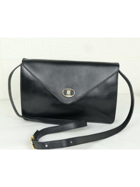 Authentic Vintage CELINE Shoulder Bag Black Leather