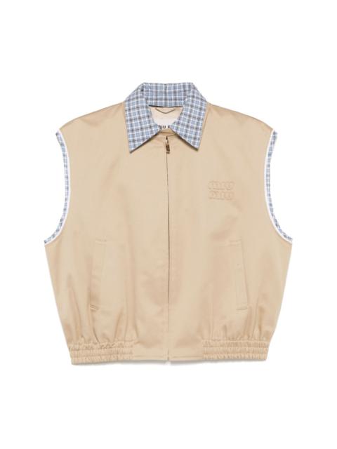 Miu Miu logo-embroidered gilet