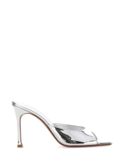 Amina Muaddi Amina Muaddi Women Silver Leather Alexa Mules