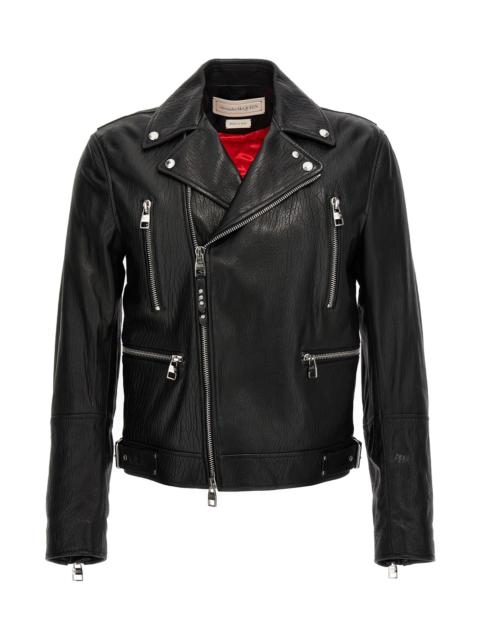 Alexander McQueen Texture leather jacket