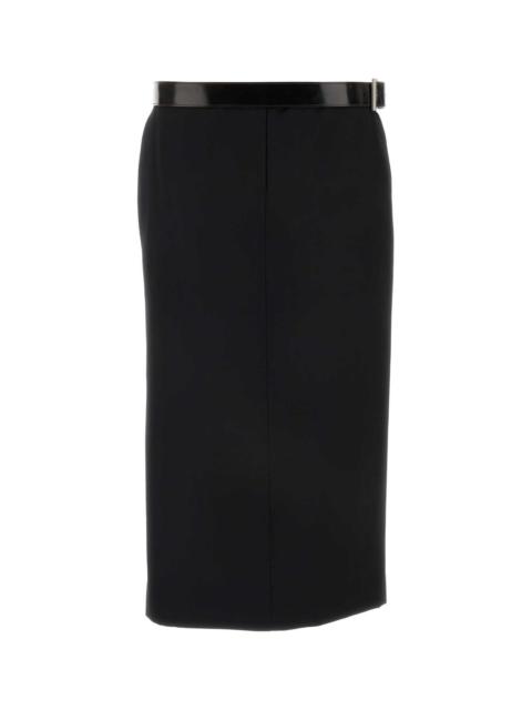 Prada Prada Women Black Gabardine Skirt