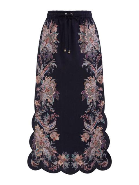Zimmermann Rhiannon Scallop Midi Skirt