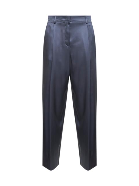 GIORGIO ARMANI Giorgio Armani Women Light Blue Double Silk Satin One-Pleat Trousers