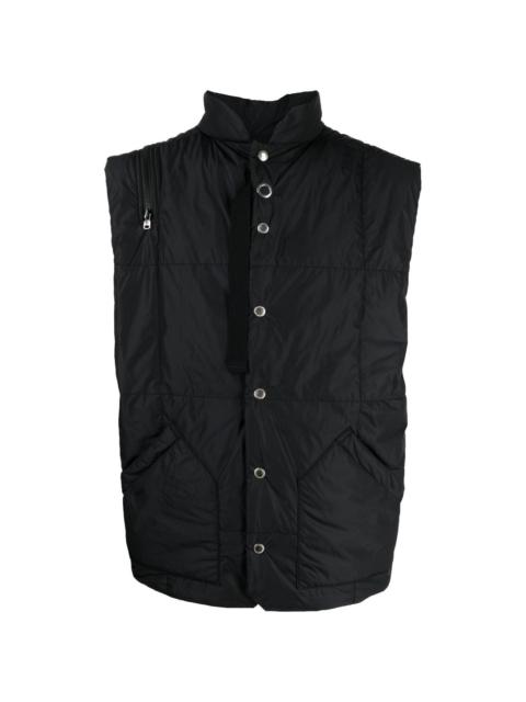 zip-detail padded gilet jacket