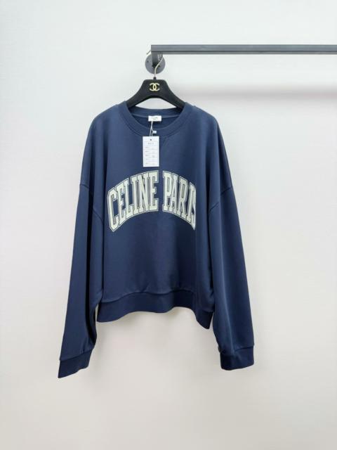 CELINE Celine paris Graphic Print Crew Neck Sweatshirt in navy