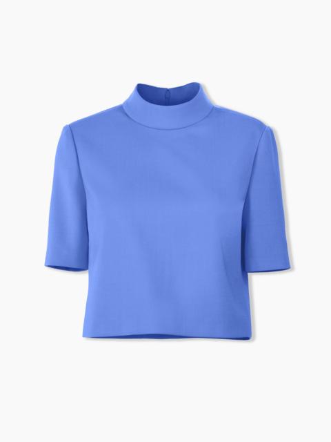 CAROLINA HERRERA Short-Sleeve Mock Neck Top