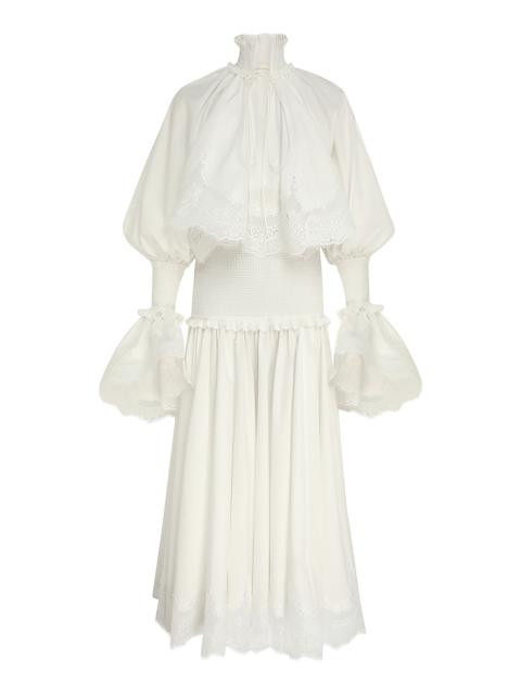 Zimmermann Alchemy Lace-Trimmed Cotton-Poplin Maxi Dress ivory