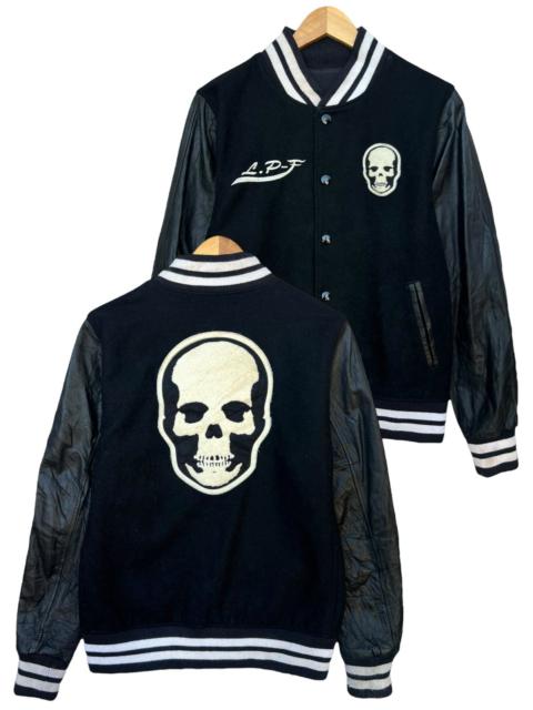 Lucien Pellat Finet Skullhead Bones Leather Varsity Jacket