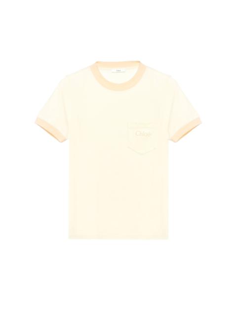 Chloé CREW-NECK LOGO T-SHIRT IN COTTON JERSEY