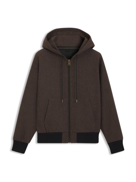 HUGO MODERN-FIT HOODED JACKET IN HERRINGBONE CLOTH