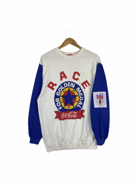 Other Designers Vintage - VINTAGE COCA COLA RACE FOR GOLDEN MEDAL BIG LOGO SWEATSHIRT