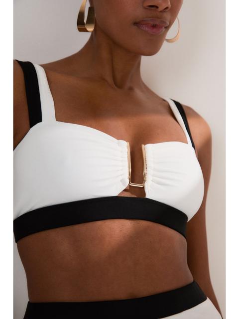 KAREN MILLEN Contrast Trim Bikini Top