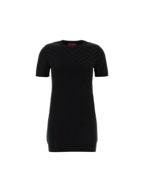 GUCCI GUCCI Black Wool Blend Mini Dress New & Authentic (Women's s
