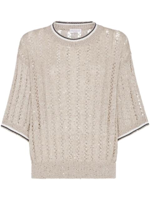Brunello Cucinelli Women 3/4 Sleeves Round Neck Sweater