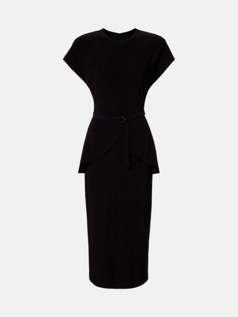 NORMA KAMALI Belted peplum midi dress