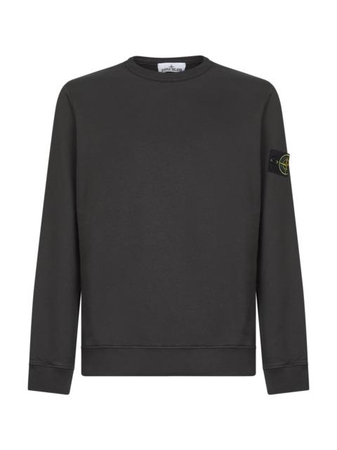 Stone Island Stone Island Men Grey Brushed Organic Cotton Crewneck Sweatshirt