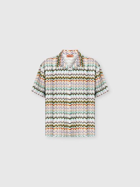 Missoni Bowling shirt in viscose with irregular zigzag print