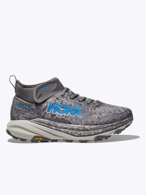 HOKA Men's Speedgoat 6 Mid GTX Shoes in Satellite Grey/Stardust