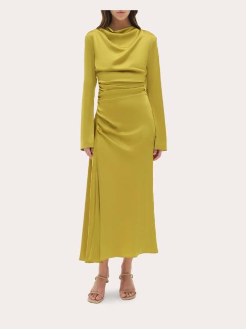 SIMKHAI Odessa Draped Satin Midi Dress