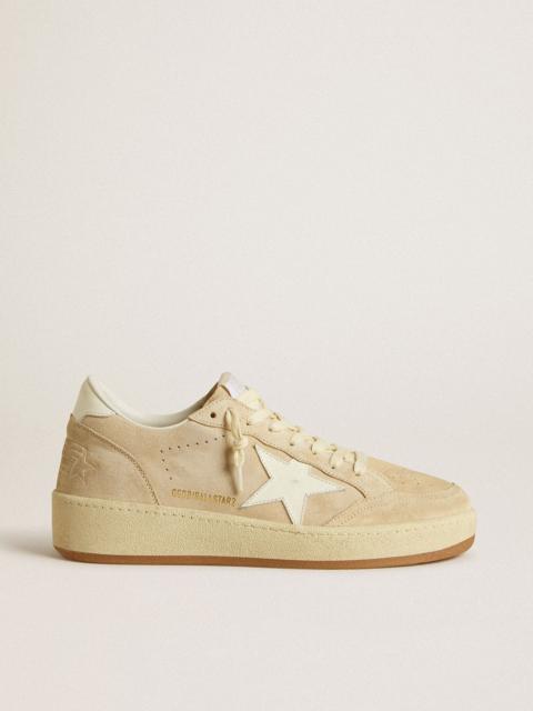 Golden Goose Ball Star 2 in beige suede with white leather star and heel tab
