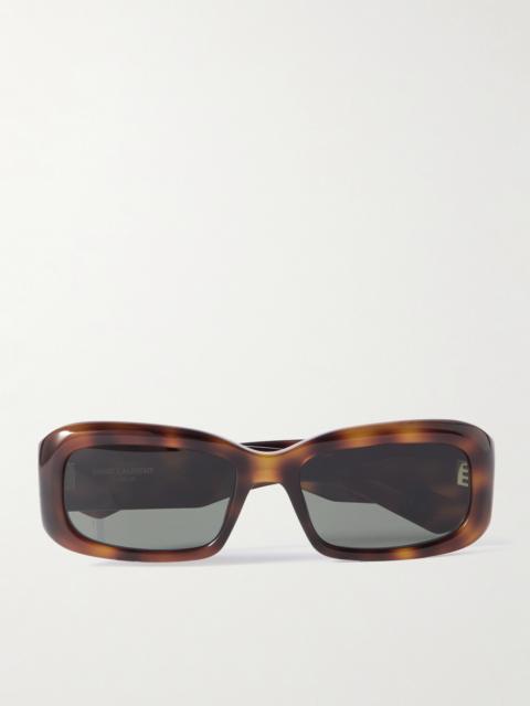 SAINT LAURENT Rectangle-frame Tortoiseshell Acetate Sunglasses