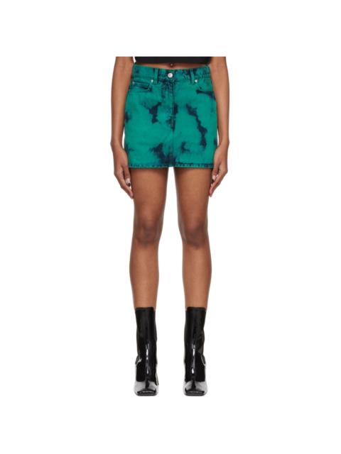 MSGM SSENSE Exclusive Green Tie-Dye Miniskirt