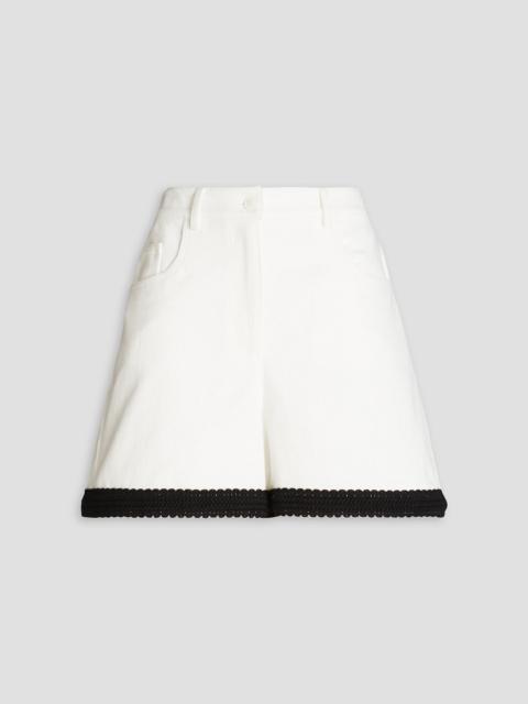 Moschino Crochet-trimmed denim shorts