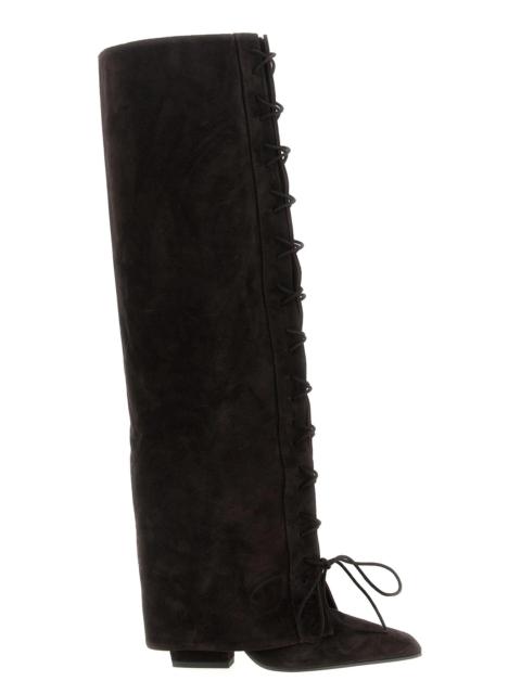 PARIS TEXAS 'Jane Fold Over Lace Up' boots
