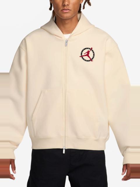 Jordan Jordan Flight Club Oversize Fleece Zip Hoodie in Pale Ivory at Nordstrom