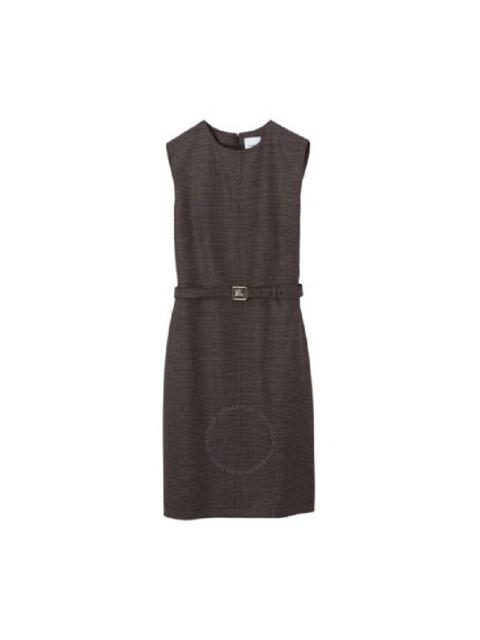 Burberry Macy EKD Belted Sleeveless Wool Dress, Brand Size 4 ( US Size 2 )