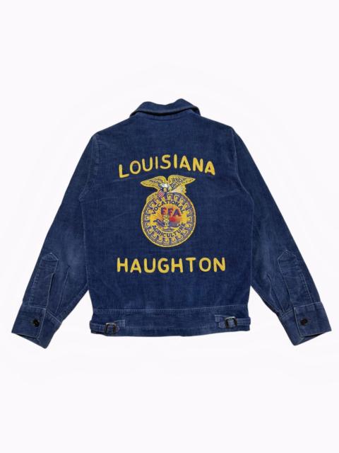 Other Designers Vintage - Vtg 60s FFA Louisiana Haughton Talon Zipper Corduroy Jacket