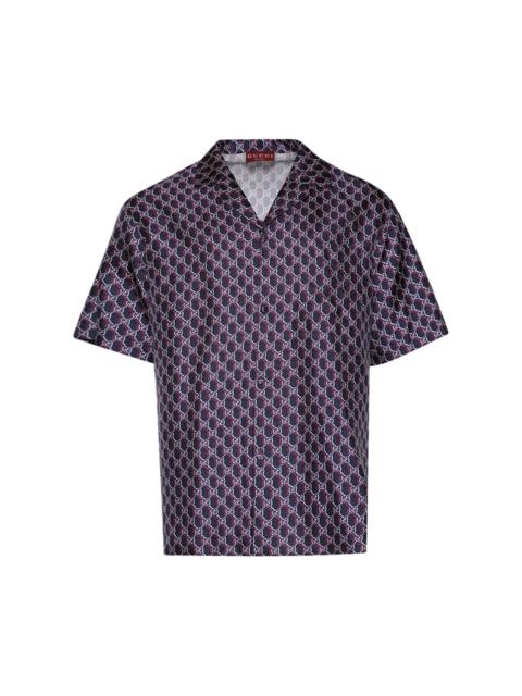 Gucci Monogram Vacation Shirt 'Blue/Red'