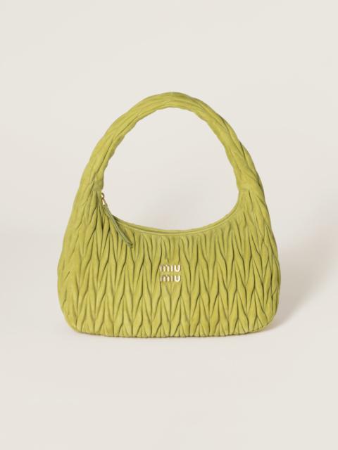 Miu Miu Wander matelassé suede bag