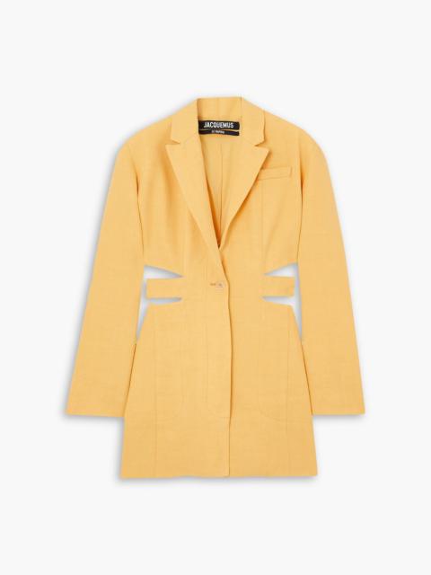JACQUEMUS Bari cutout linen-blend mini dress