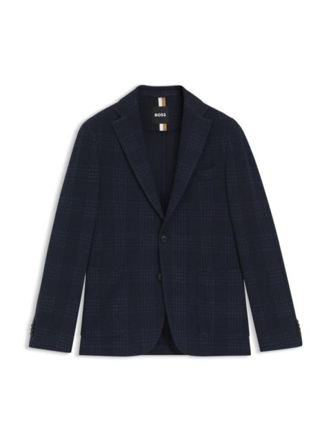 BOSS CHECKED SLIM-FIT JACKET IN A COTTON BLEND