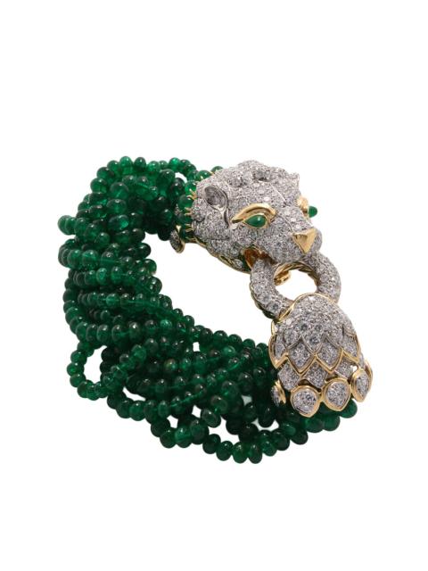 DAVID WEBB Emerald Diamond Elizabeth Taylor Lion Bracelet