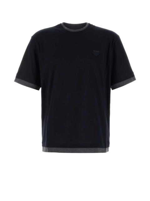 Prada Prada Men Midnight Blue Cotton T-Shirt
