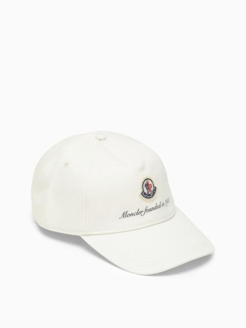 Moncler White Baseball Cap With Logo Men