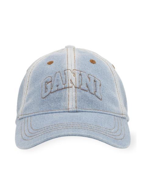 GANNI Ganni Washed Denim Baseball Cap in Light Denim at Nordstrom