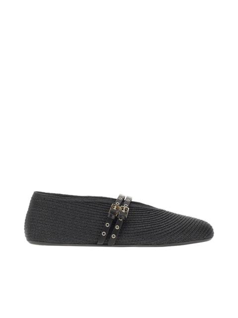 Alaïa PAPER STRAW BALLET FLATS