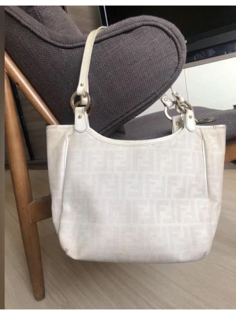 FENDI Authentic FENDI Off White Zucca Coated Canvas totebag