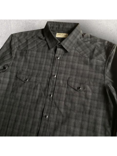 Fall14 Dark Grey Plaid Wool Western Shirt