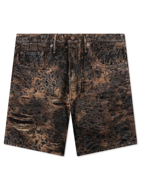 Acne Studios LOOSE FIT DENIM MONOGRAM SHORTS FN-MN-SHOR000260 - BROWN