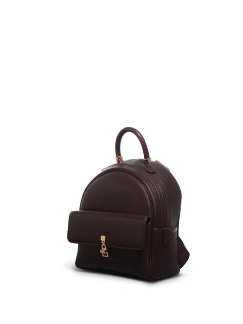 GABRIELA HEARST Mini Billie Backpack in Bordeaux Nappa Leather with Crocodile Leather Handle